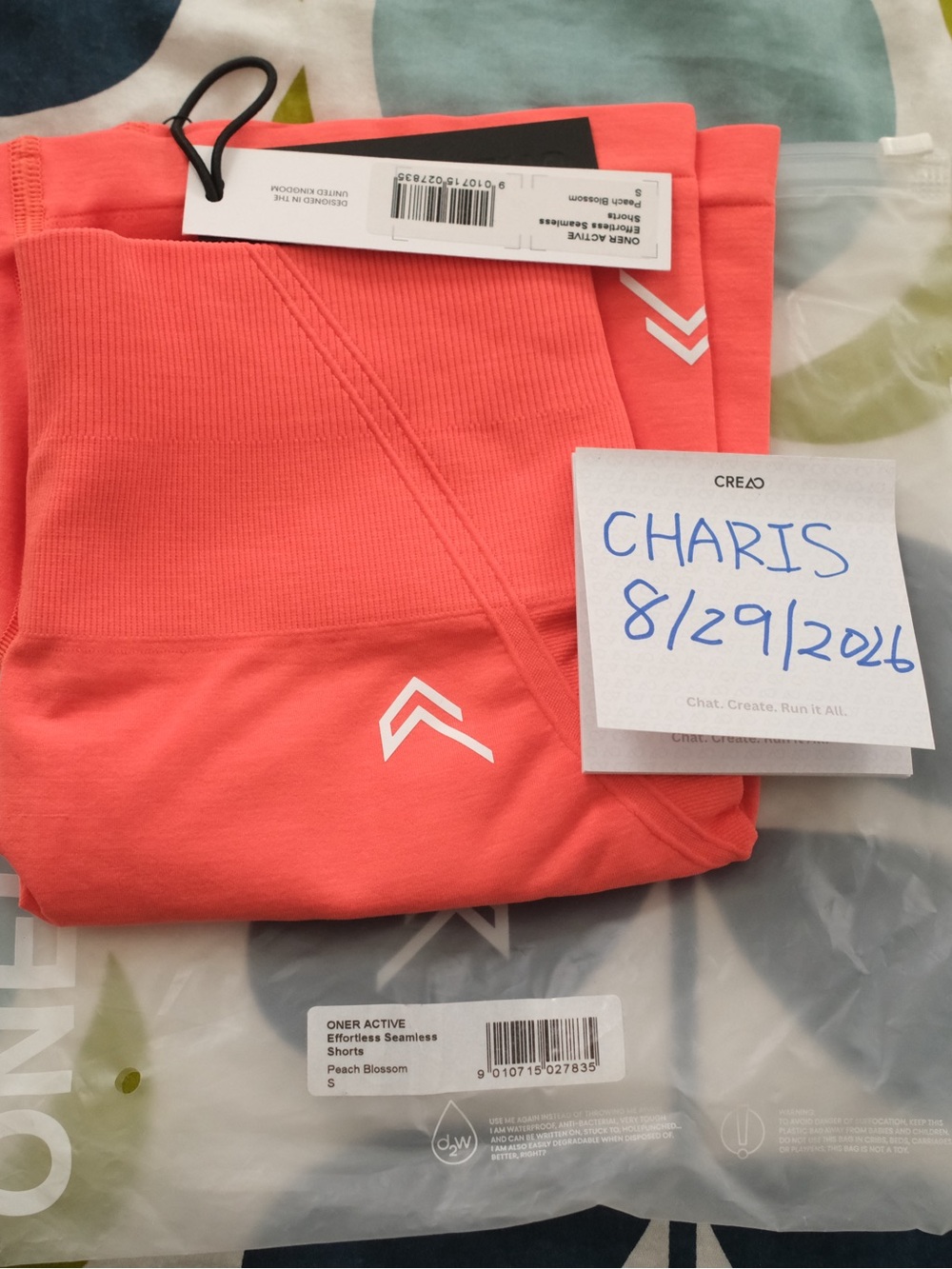 ONER Active Peach Blossom Effortless Shorts NWT S